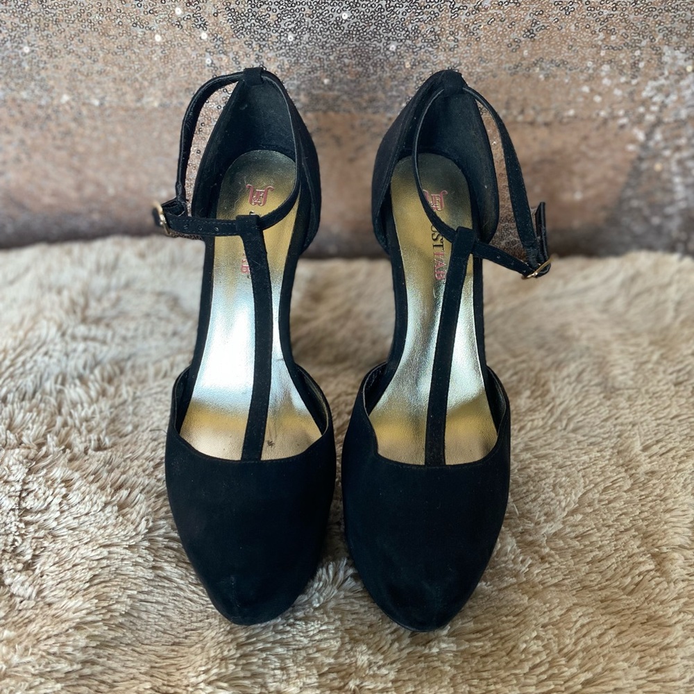 From JustFab, black, 6 inches, 1 inch platform